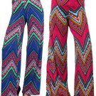 Colorful Tribal Print High Waist Fold Over Palazzo Flare Flare Pants