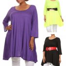 Woman's Plus Size Asymmetrical High Low Tunic Top Fashion Central