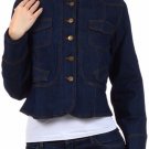 New Woman's Juniors Cotton Denim Jacket with Contrast Stitching