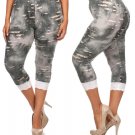 Shredded Gray Stretchy Plus Size Leggings Fashion Central