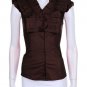 Button Down Shirt Cotton Sleeveless Ruffled Top by Toxic & Fashion Central