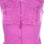 Button Down Shirt Cotton Sleeveless Ruffled Top by Toxic & Fashion Central
