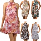 Sleeveless Retro Printed Dress w/ Mini Mock Neck
