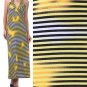 Striped Black White Yellow Long Halter Maxi Dress