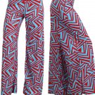 Metallic Print Wide Leg High Waist Fold Over Palazzo Flare Loung Pants