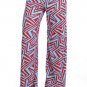 Metallic Print Wide Leg High Waist Fold Over Palazzo Flare Loung Pants