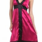 Color Block Halter Black Banded Dress