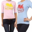 "36 Shorty" Graphic 3/4 Sleeve T-Shirt Crewneck Cotton Top