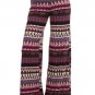 Multicolor Printed Wide Leg Fold Over High Waist Palazzo Flare Lounge Pants