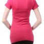 Short Sleeve Fitted Turtleneck Cable Knit Sweater Tunic Top w/ Button Detail