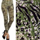 Animal & Leaf Print Elastic Waist Stretchy Leggings