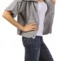 Cable Knit Large Ribbed Turtleneck Collar Oversize Short Sleeve Slouchy Sweater