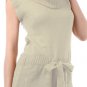 Cowl Neck Wool Blend Turtleneck Ivory Belted Tunic Sweater Top