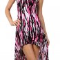 High Low Asymmetrical Hem Multi-Color Printed Sleeveless Dress