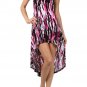 High Low Asymmetrical Hem Multi-Color Printed Sleeveless Dress