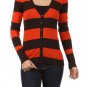 Long Sleeve Cotton V-Neck Button Down Striped Cardigan