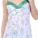 Floral Green Glittery Sleeveless Tank Top