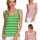 Soft 100% Cotton Striped Tank Sleeveless Top Fashion Central