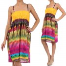 100% Cotton Multi-Color Rasta Tie-Dye Smock Dress