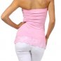 Strapless Top Sequin & Lace Knit Blouse