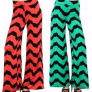 New Chevron Wide Leg Fold Over High Waist Palazzo Flare Lounge Pants