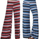New Zigzag Printed Wide Leg High Waist Fold Over Palazzo Flare Lounge Pants