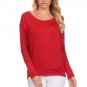 Casual Basic Long Sleeve Dolman Batwing Sleeve Lightweight Top w/ Banded Hem