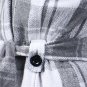 New Woman's Wool Belted White Gray Plaid Fully Lined Coat