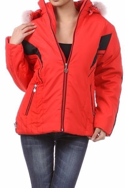 Woman's Water Resistant Parka Winter Coat w/ Faux Fur Trim Jacket