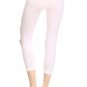 Solid Knit Cropped Distressed Ripped Leggings