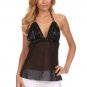Sexy Sequined Sheer Halter Top ~ Comes in GOLD ~ WHITE ~ BLACK