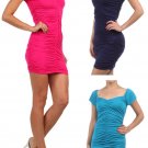 New Mini Sexy Bodycon Ruched Club Dress