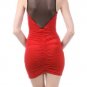 New Sexy Sheer Mesh Back Ruched Micro Mini Dress Club Vegas Fashion Central