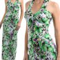 Long Floral Halter Sexy Fitted Maxi Dress