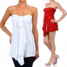 New Woman's Sexy Tunic Strapless Top Juniors Micro Mini Club Metallic Dress