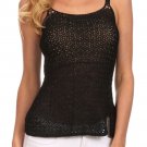 New $75 price Black Knit Lace Crochet Inspired Top Sexy Camisole