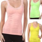 Sexy Camisole Fitted Tank Sleeveless Lace Trim Top Fashion Central