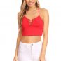 Women's Red Criss Cross Spaghetti Strap Sport's Bra SMALL/MEDIUM