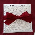 Square lace laser cut Wedding invitation card