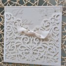 Pretty Ivory Laser cut pocket Invitation cards