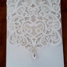 Delicate Vintage lace laserc cut pocket with diamonté drop