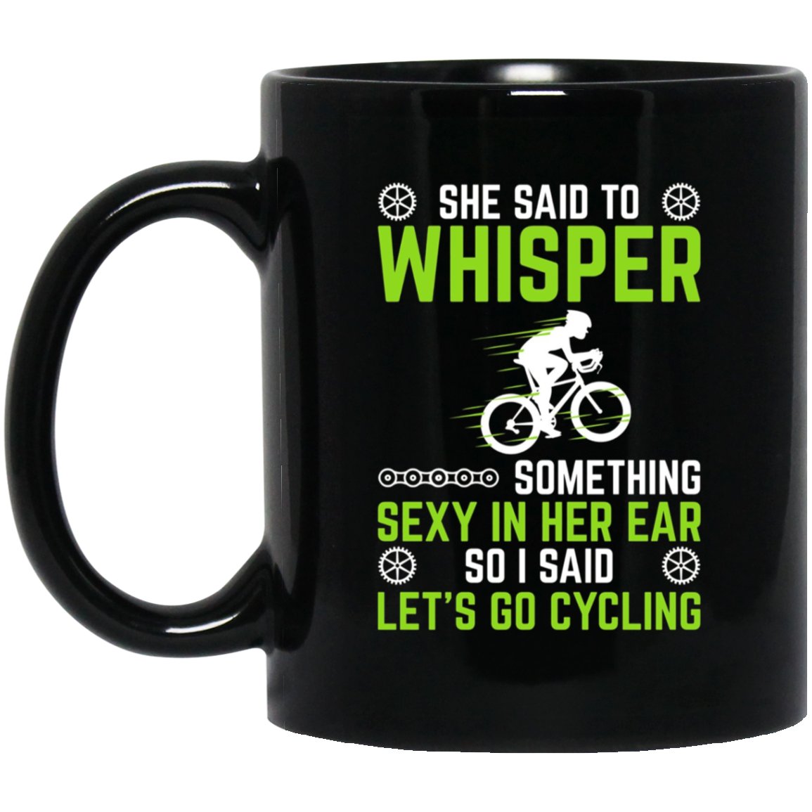Mens Funny Cycling Sarcastic Adult Bicycle Cyclist Gift Black Mug Black Ceramic 11oz Coffee Tea Cup