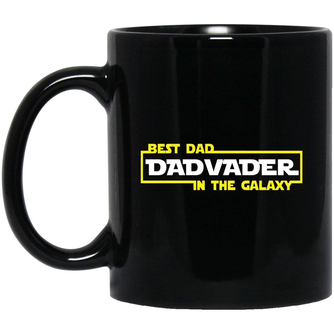 Mens DADVADER - Best Dad In The Galaxy Black Mug Black Ceramic 11oz Coffee Tea Cup