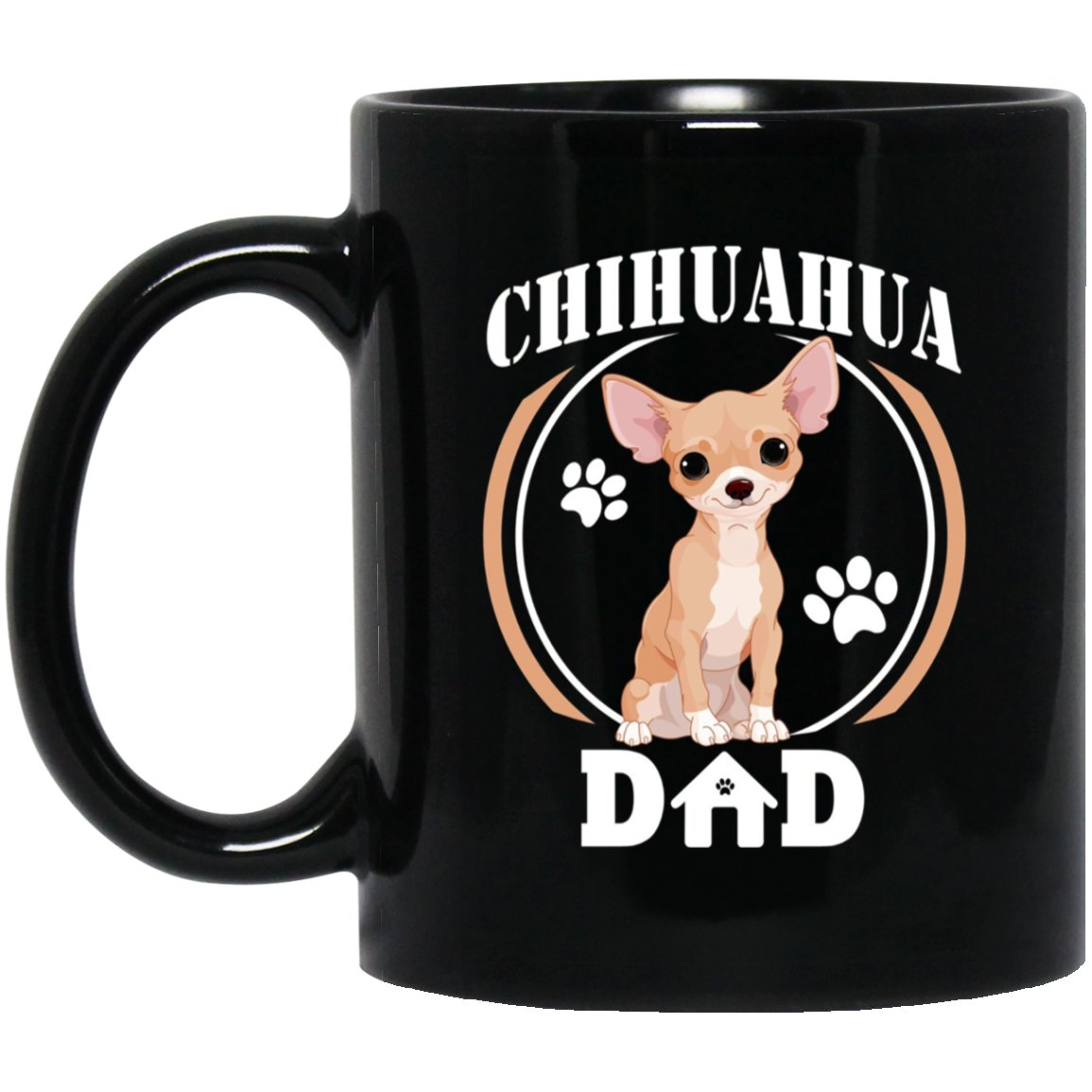 Mens Chihuahua Dad Chihuahua Gift For Fathers Day 2018 Black Mug Black Ceramic 11oz Coffee Tea Cup