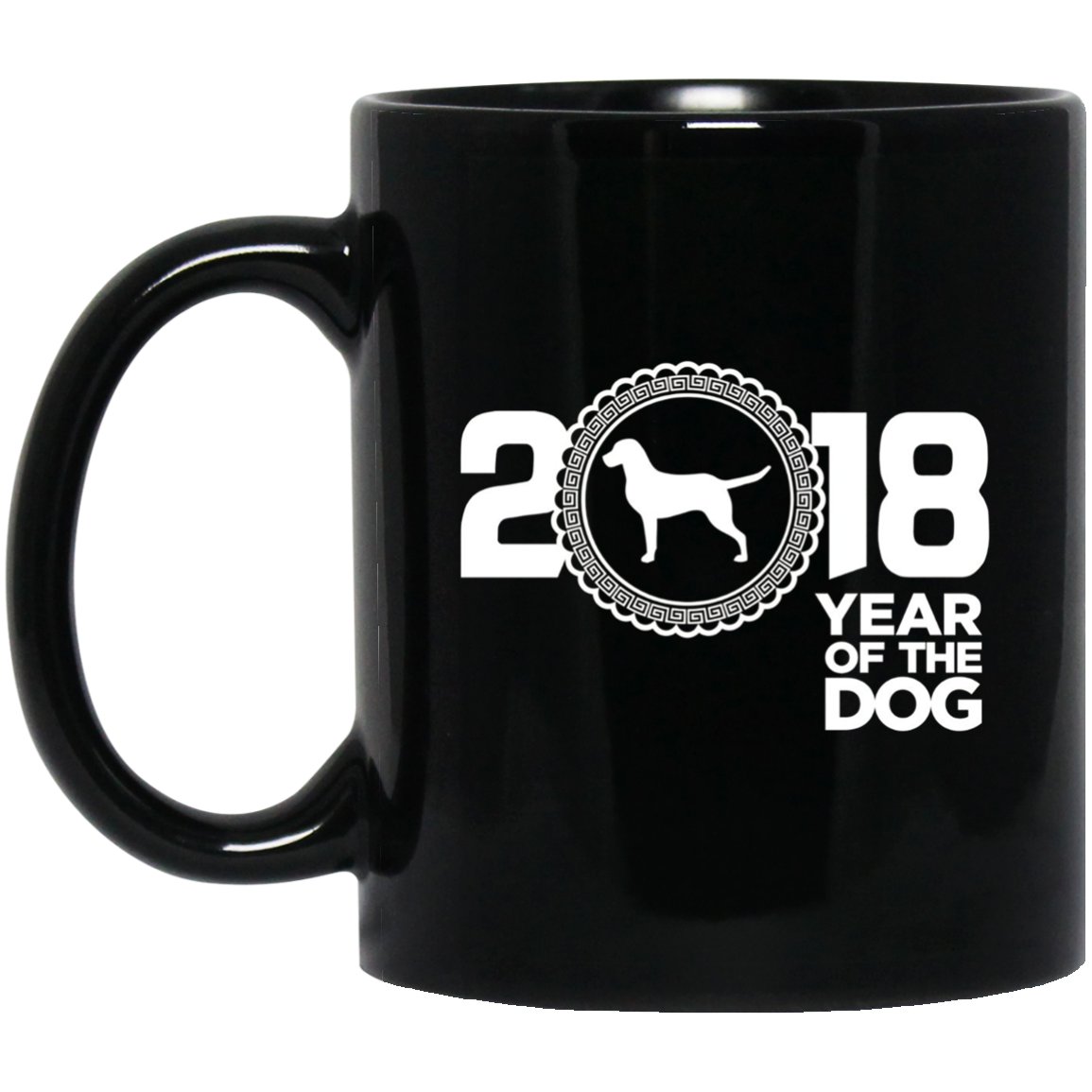 Chesapeake Bay Retriever 2018 New Year v1 Black Mug Black Ceramic 11oz Coffee Tea Cup