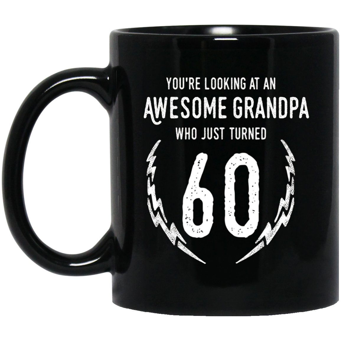 Awesome 60th Birthday Cool 1957 for Grandpa Black Mug Black Ceramic 11oz Coffee Tea Cup
