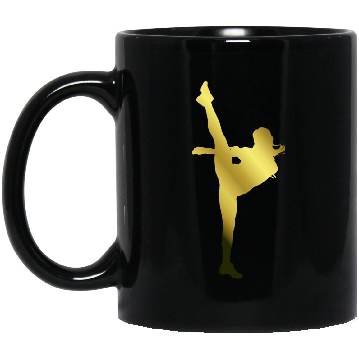 Taekwondo High Kick Black Mug Black Ceramic 11oz Coffee Tea Cup