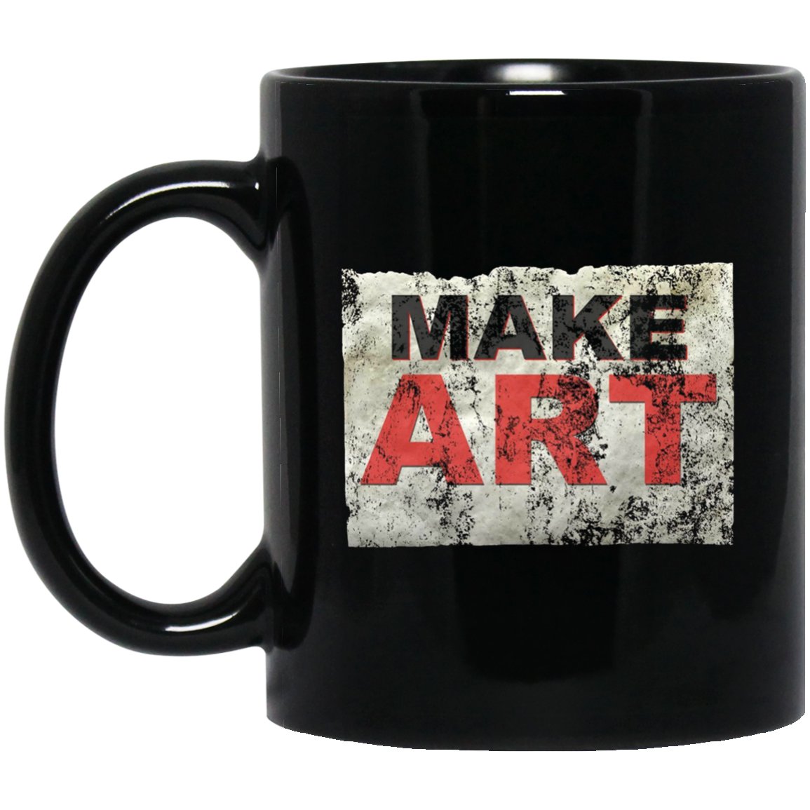 Make Art by Make Art s Black Mug Black Ceramic 11oz Coffee Tea Cup