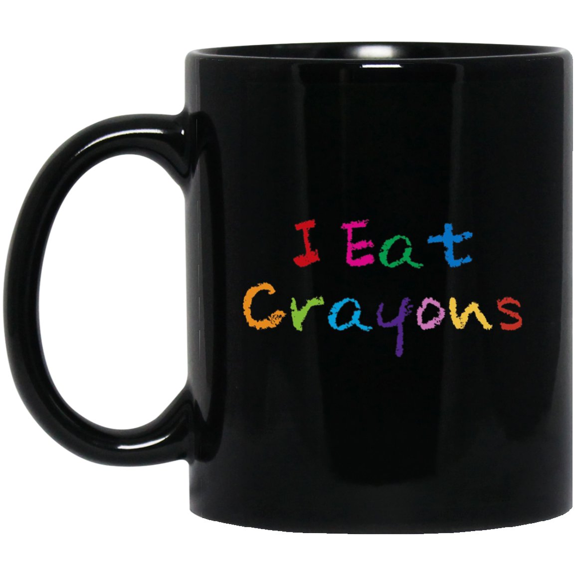 I Eat Crayons Funny Drawing Coloring Kids Black Mug Black Ceramic 11oz Coffee Tea Cup