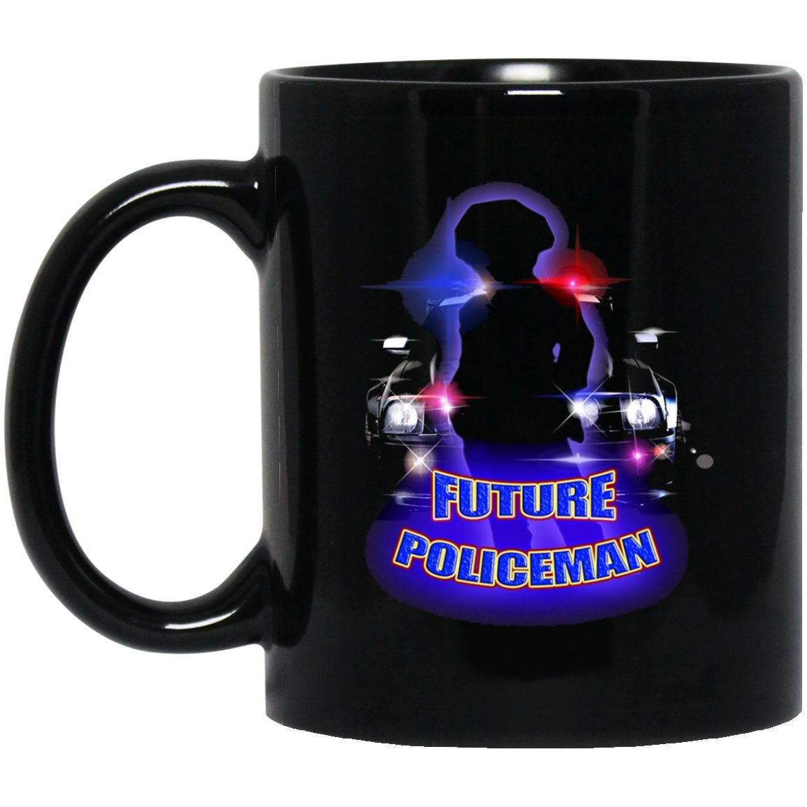 Cute Unique Future Policeman Kids Police Black Mug Black Ceramic 11oz Coffee Tea Cup